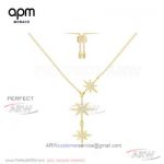 AAA Fake APM Monaco Meteor All Gold Diamond Necklace